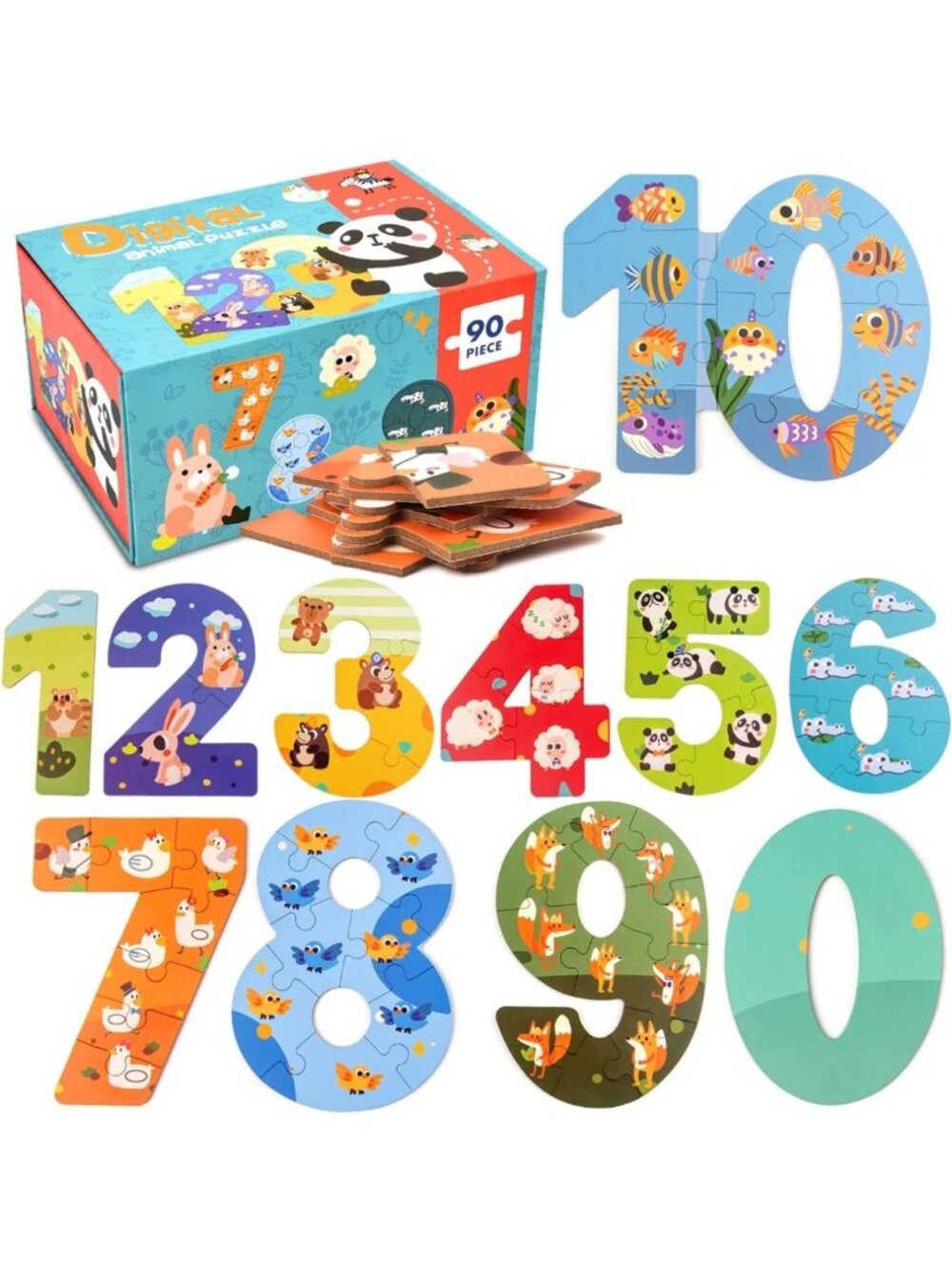 Montessori Wooden Number Puzzles for Kids 3-5 | Educational Learning Toys